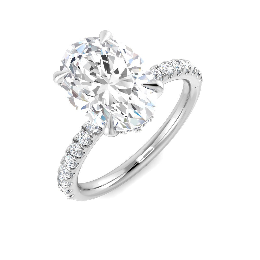 9ct White Gold Oval Lab Grown Diamond Ring 1
