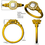 9ct Yellow Gold Cushion Diamond Ring 3