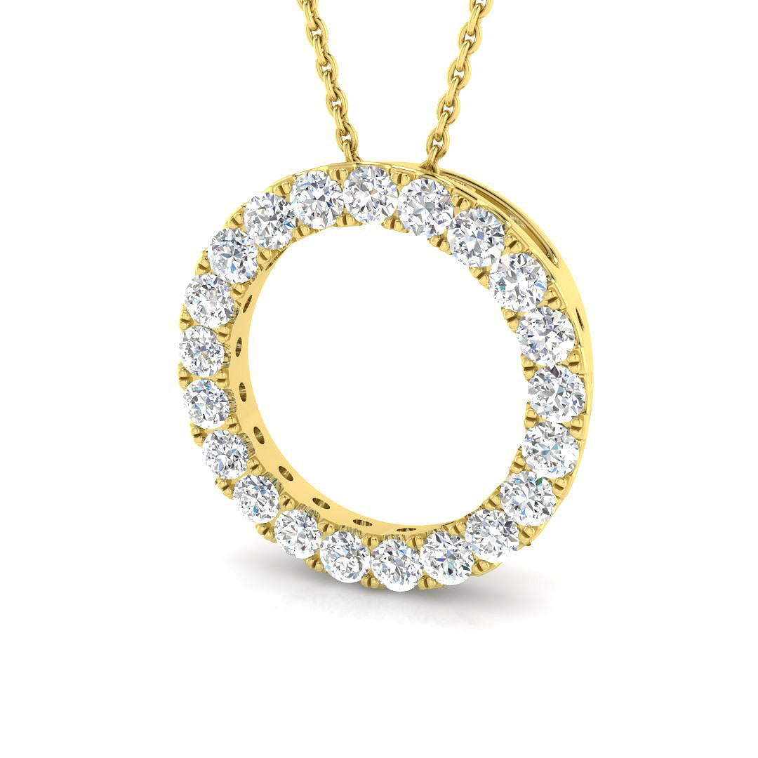 9ct Yellow Gold Round Lab Grown Diamond Pendant 1