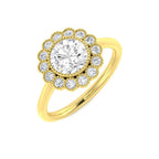 9ct Yellow Gold Round Cvd Old Cut Ring 1