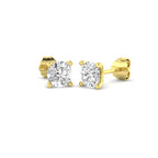 18ct Yellow Gold Round Lab Grown Diamond Earrings 1