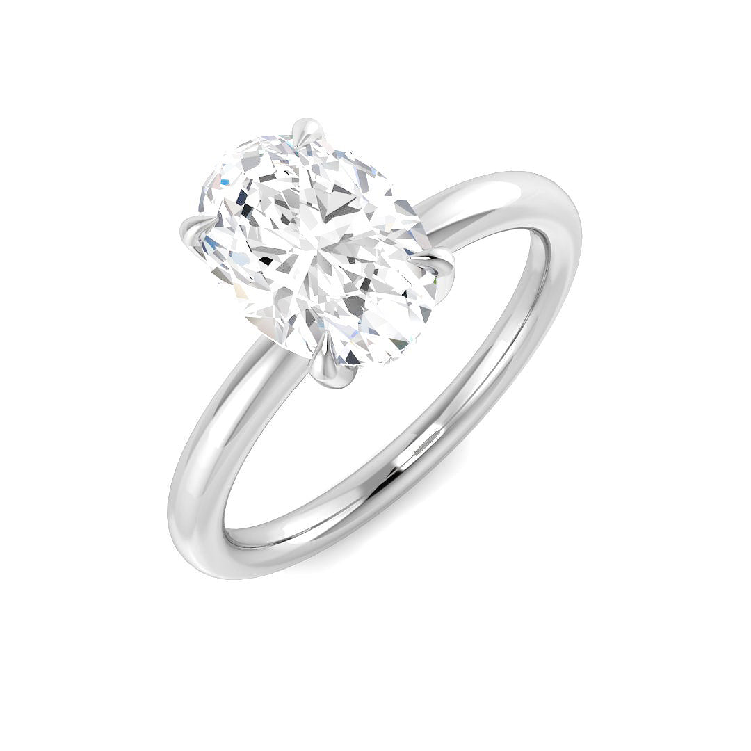9ct White Gold Oval Lab Grown Diamond Ring 4