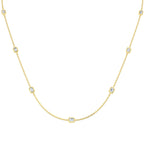 9ct Yellow Gold Emerald Cut Lab Grown Diamond Necklace 1