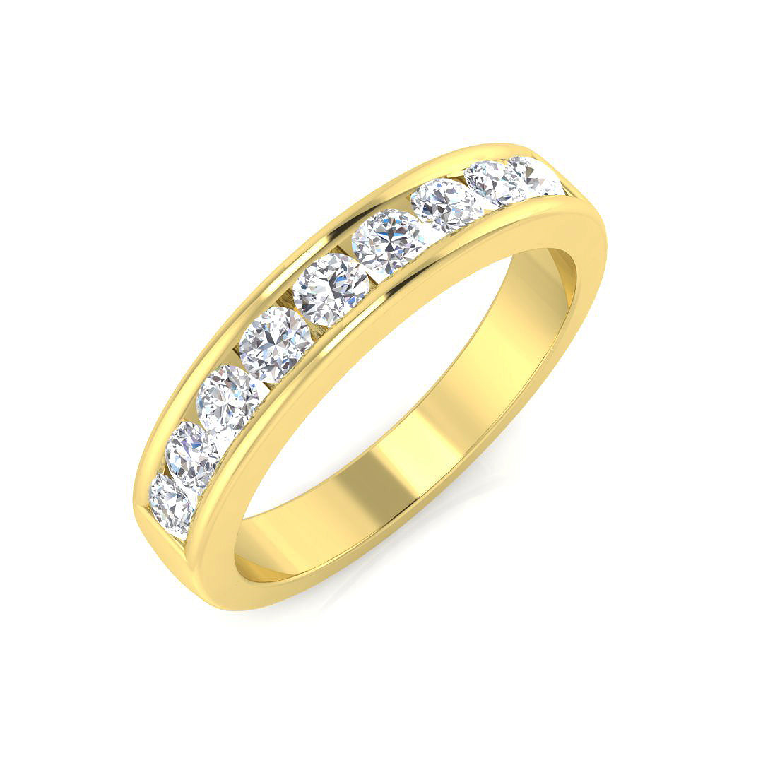 9ct Yellow Gold Round Lab Grown Diamond Ring 1