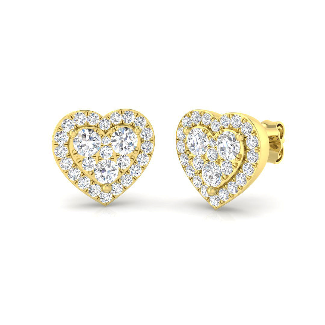 9ct Yellow Gold Round Lab Grown Diamond Earrings 1