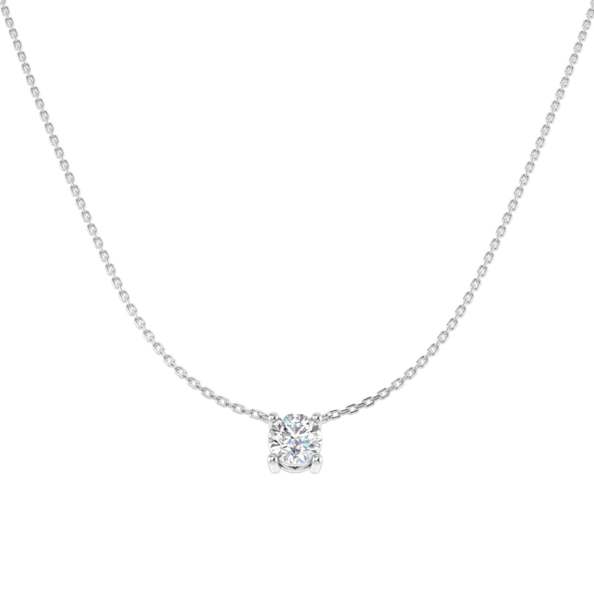 9ct White Gold Round Lab Grown Diamond Necklace 1
