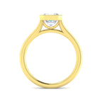 9ct Yellow Gold Emerald Cut Lab Grown Diamond Ring 2