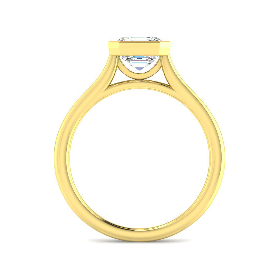 9ct Yellow Gold Emerald Cut Lab Grown Diamond Ring 2
