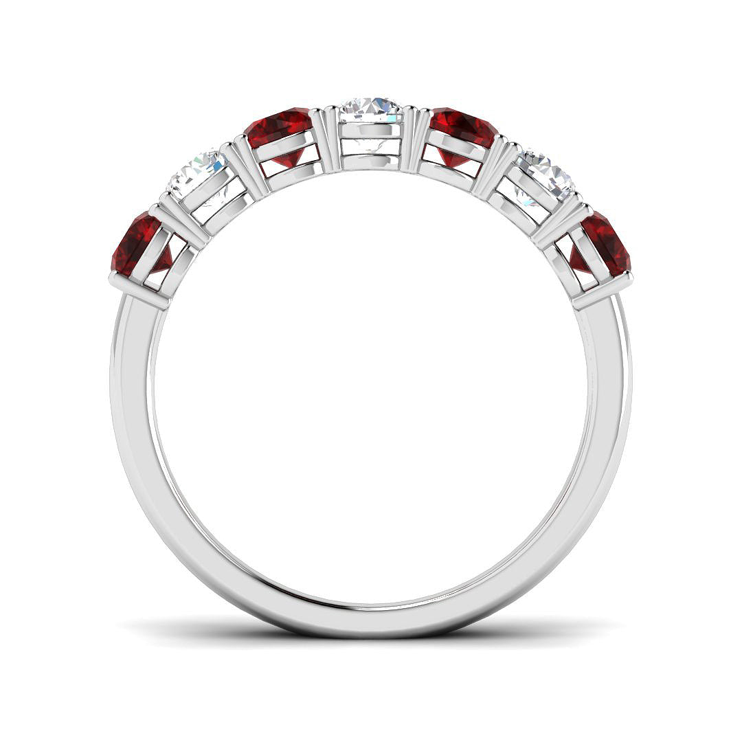 9ct White Gold Round Ruby and Diamond Ring 2