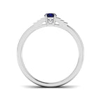 9ct White Gold Baguette and Emerald Cut Blue Sapphire and Diamond Ring 2