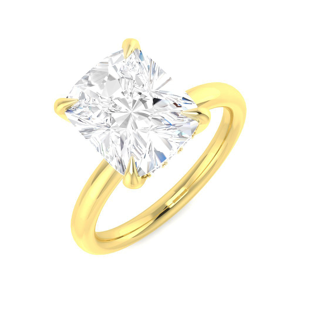 9ct Yellow Gold Cushion Lab Grown Diamond Ring 1