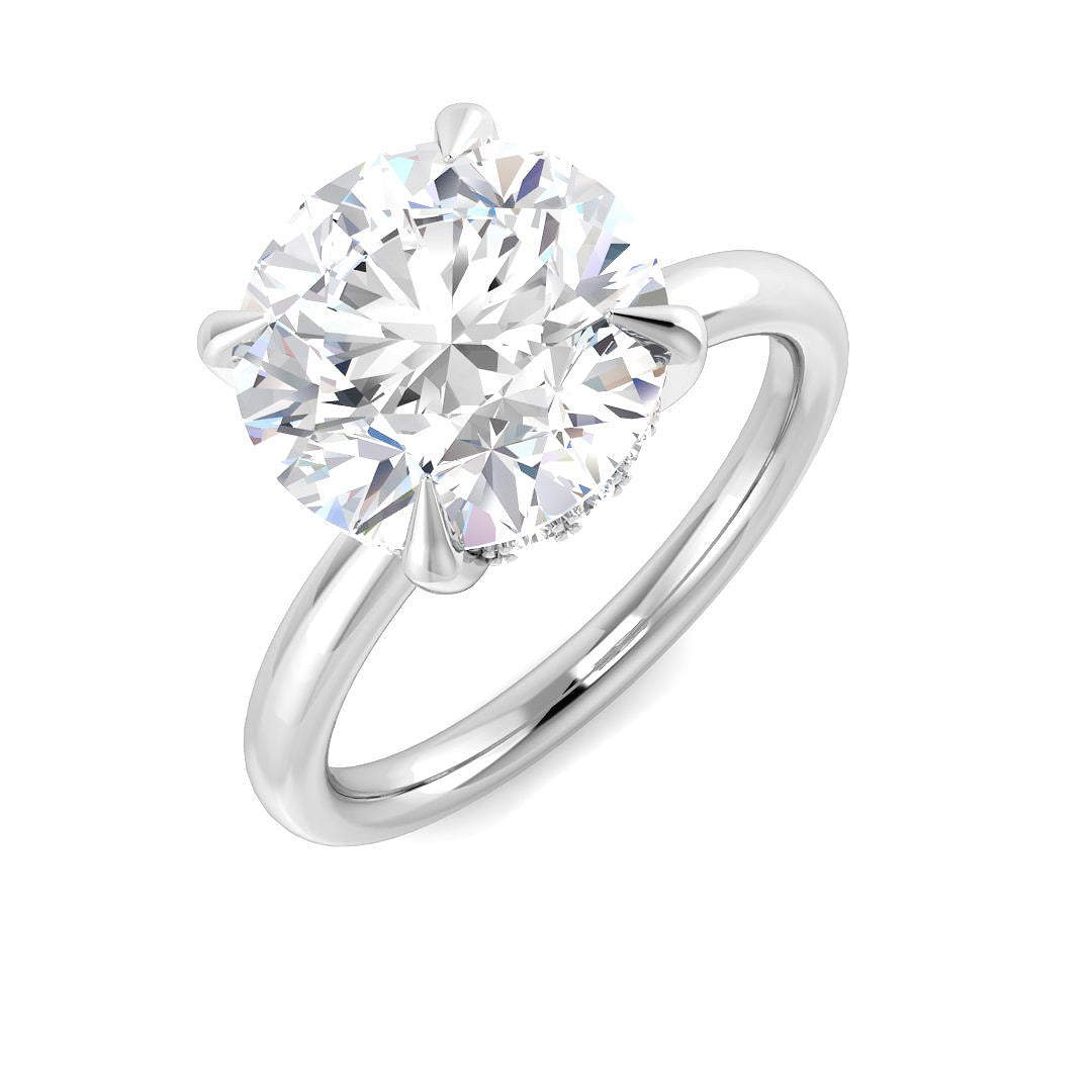 9ct White Gold Round Lab Grown Diamond Ring 1