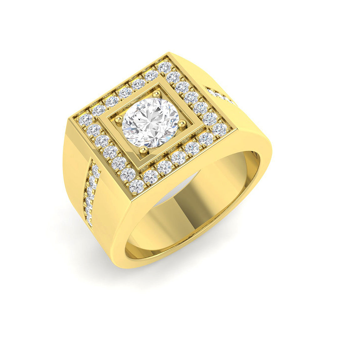 9ct Yellow Gold Round Lab Grown Diamond Ring 1