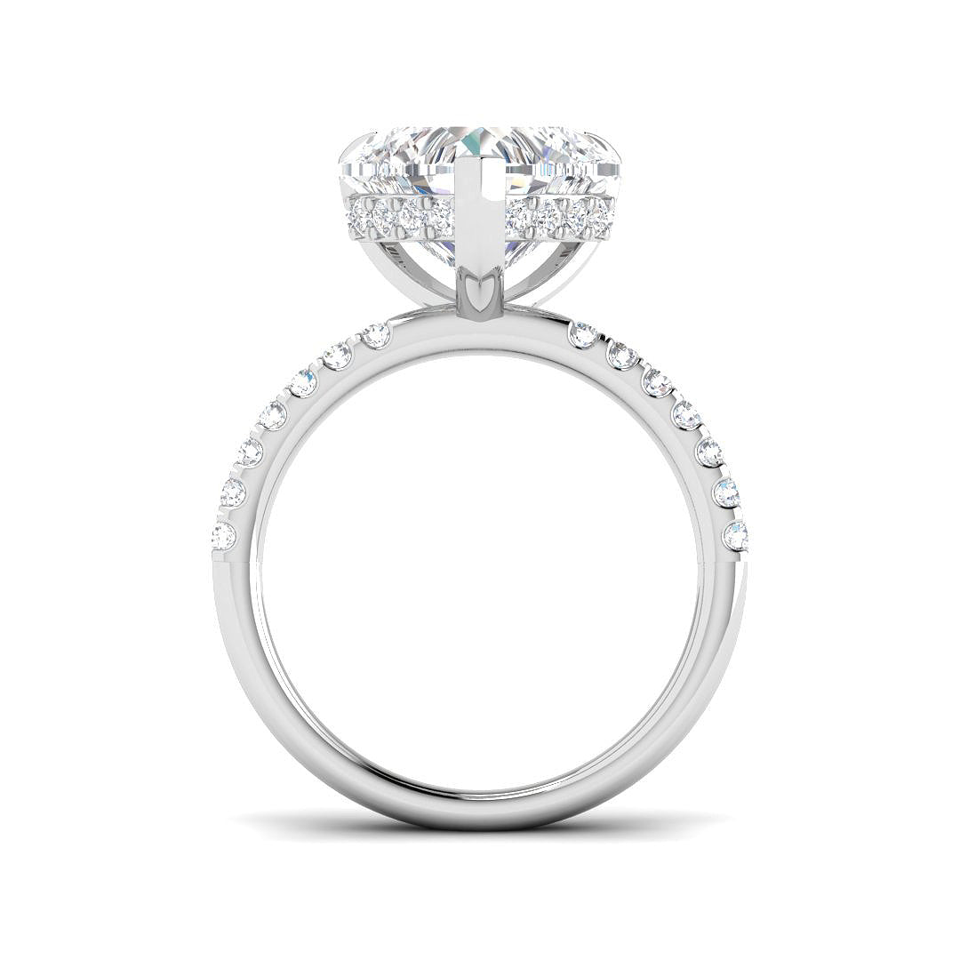 9ct White Gold Heart Lab Grown Diamond Ring 2