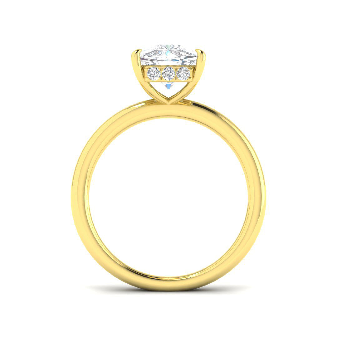 9ct Yellow Gold Cushion Lab Grown Diamond Ring 2