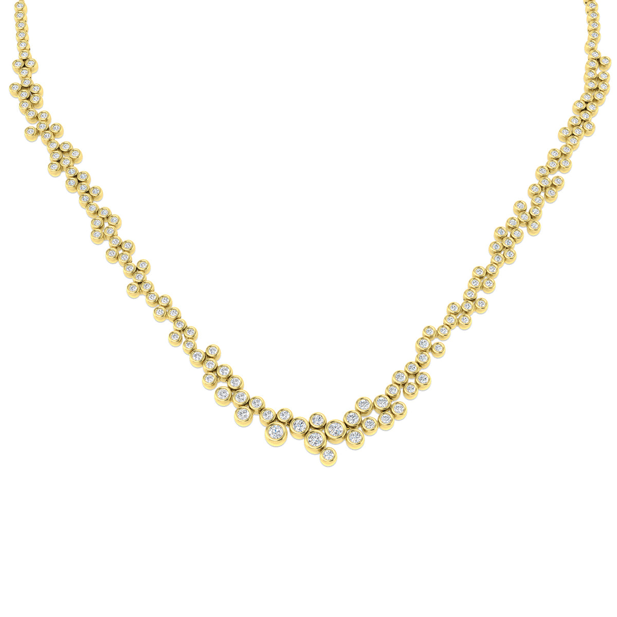 9ct Yellow Gold Round Lab Grown Diamond Necklace 1