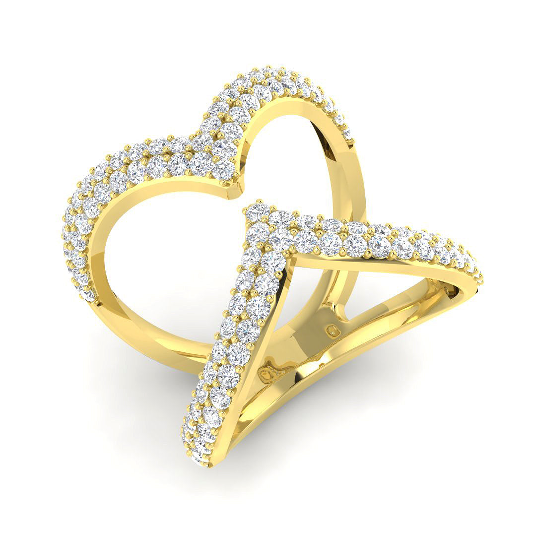 9ct Yellow Gold Round Lab Grown Diamond Ring 1