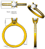 18ct Yellow Gold Round Lab Grown Diamond Ring 2