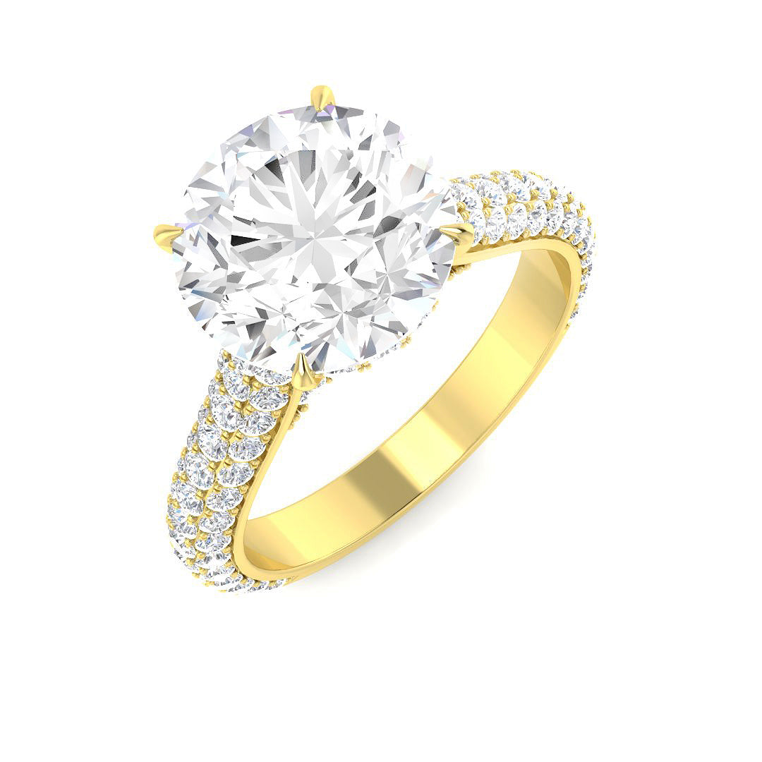 9ct Yellow Gold Round Lab Grown Diamond Ring 1