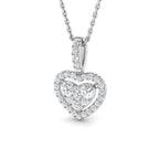 9ct White Gold Round Lab Grown Diamond Pendant 1