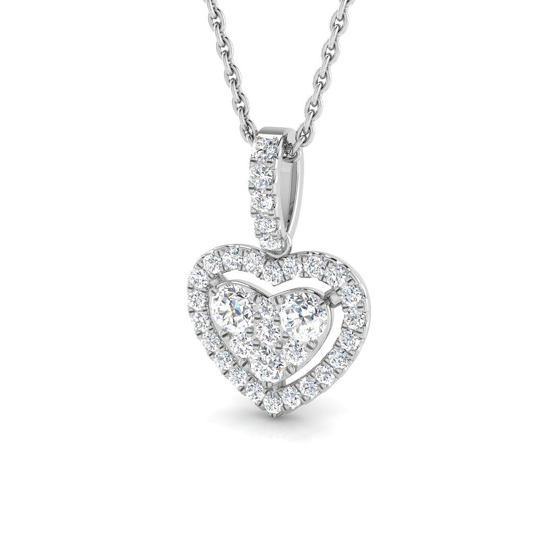 9ct White Gold Round Lab Grown Diamond Pendant 1