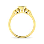 9ct Yellow Gold Oval Blue Sapphire and Diamond Ring 2