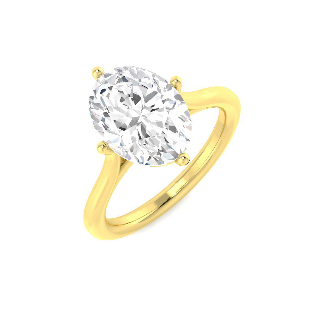 9ct Yellow Gold Oval Lab Grown Diamond Ring 1
