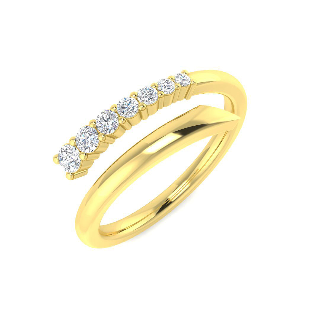 9ct Yellow Gold Round Lab Grown Diamond Ring 1
