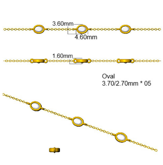 9ct Yellow Gold Oval Lab Grown Diamond Bracelet 2