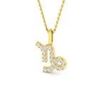 9ct Yellow Gold Round Lab Grown Diamond Pendant 1