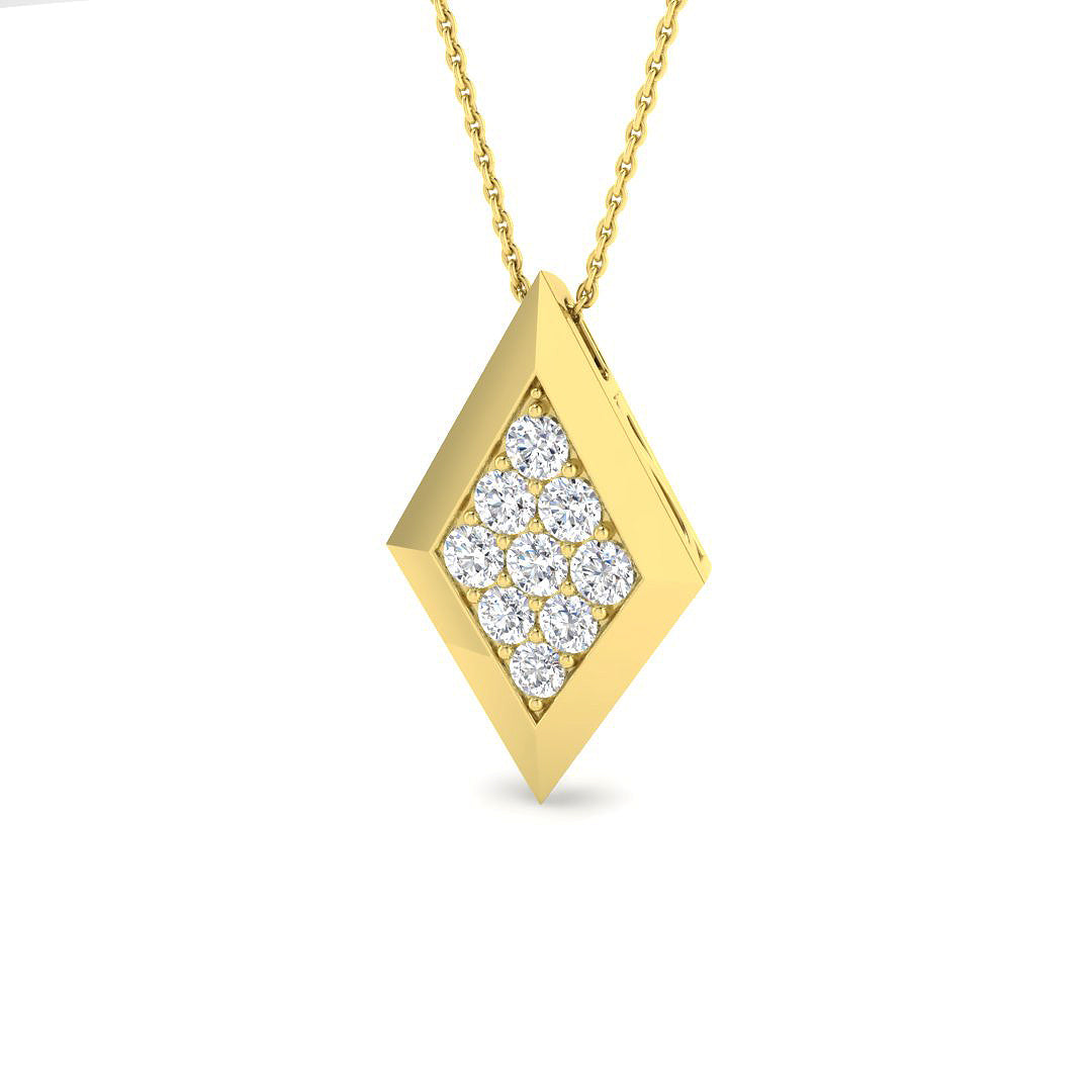 9ct Yellow Gold Round Lab Grown Diamond Pendant 1