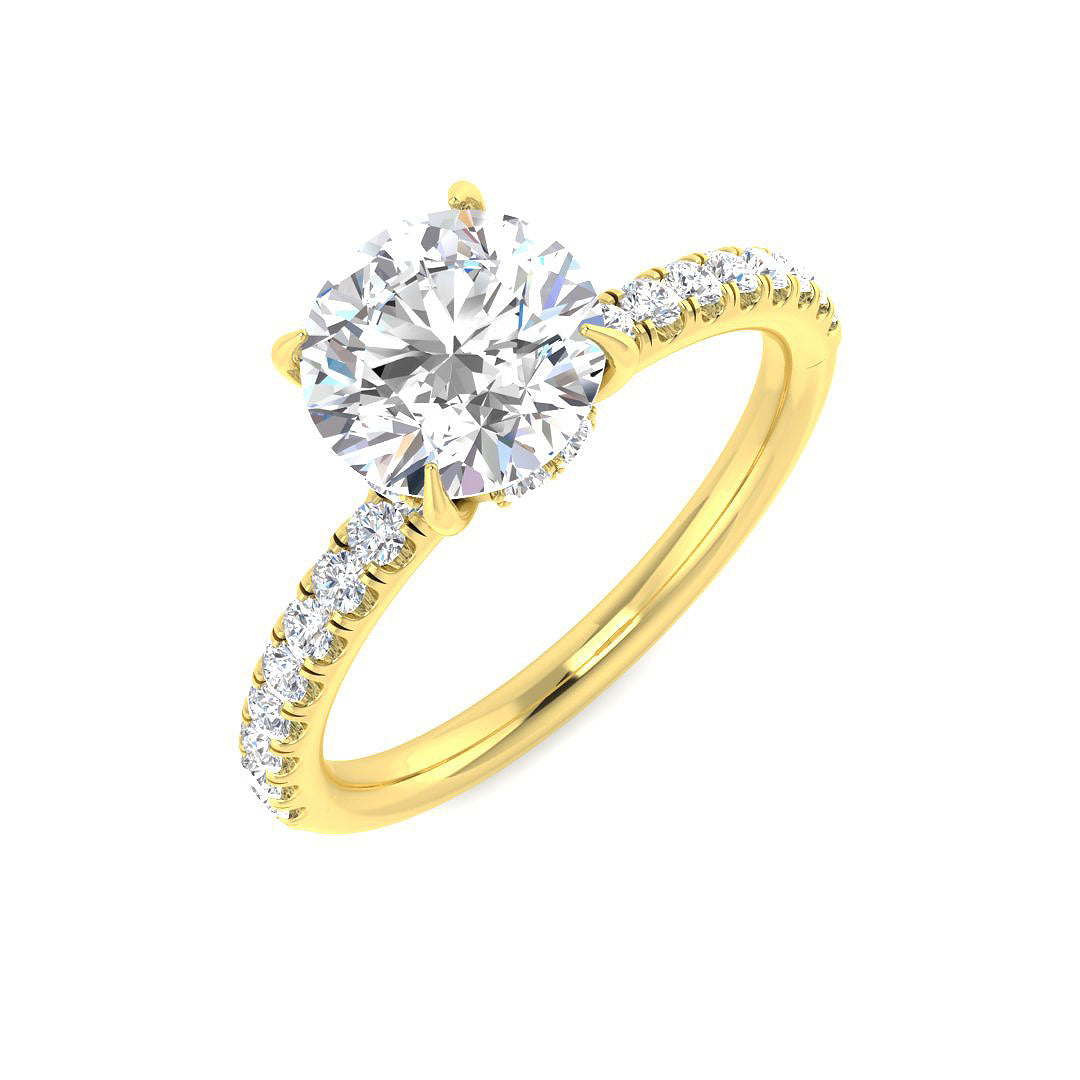 9ct Yellow Gold Round Lab Grown Diamond Ring 1