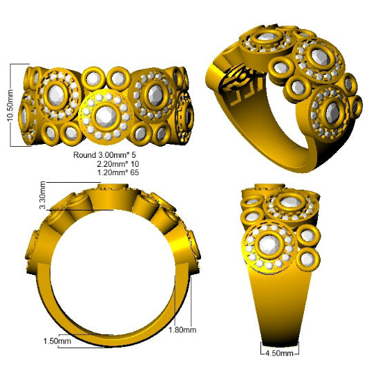 9ct Yellow Gold Round Lab Grown Diamond Ring 3