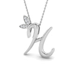 9ct White Gold Round Lab Grown Diamond Pendant 1