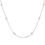 9ct White Gold Round Lab Grown Diamond Necklace 1