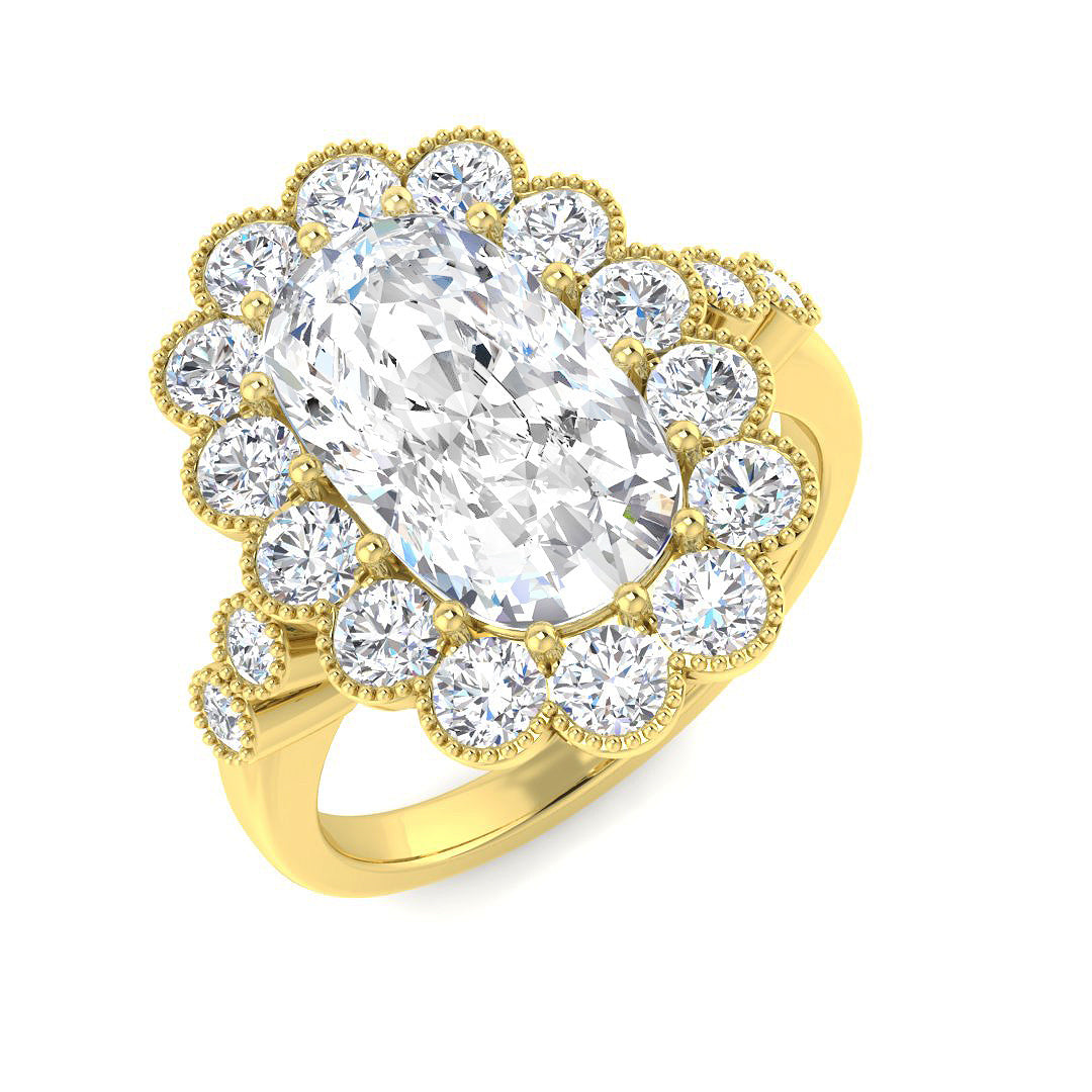9ct Yellow Gold Cushion Cvd Old Cut Ring 1