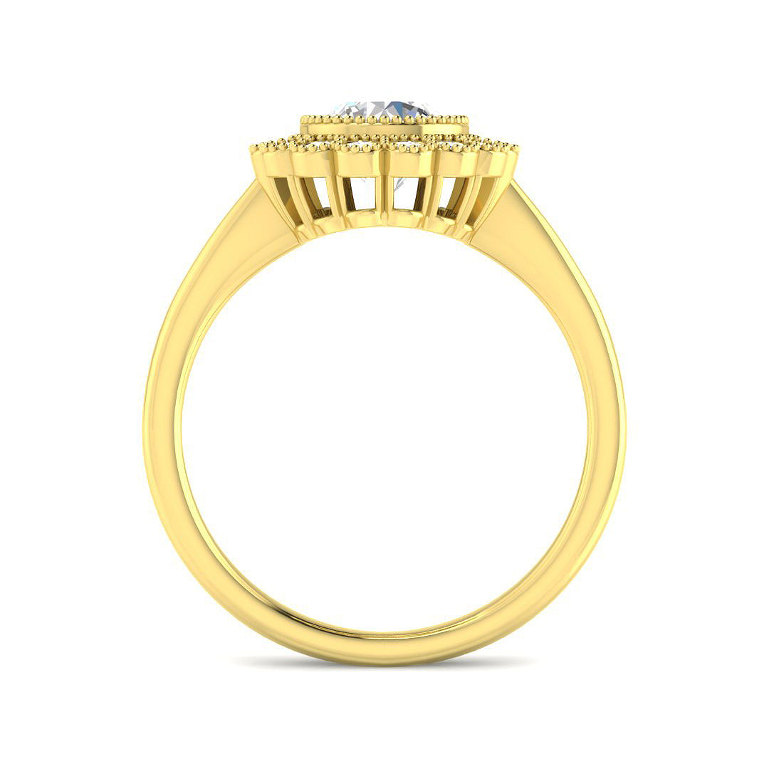 9ct Yellow Gold Round Cvd Old Cut Ring 2