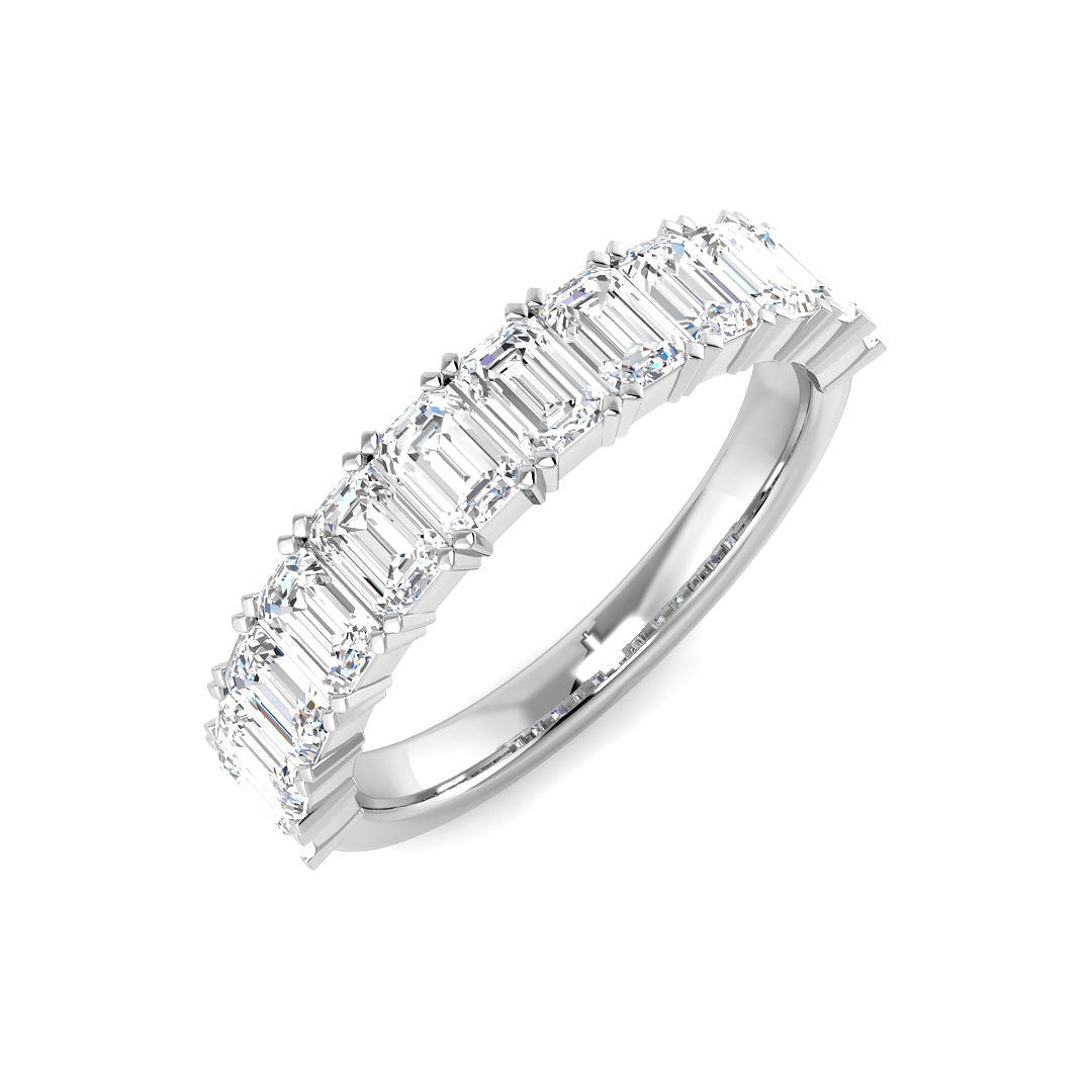 Platinum Emerald Cut Lab Grown Diamond Ring 1