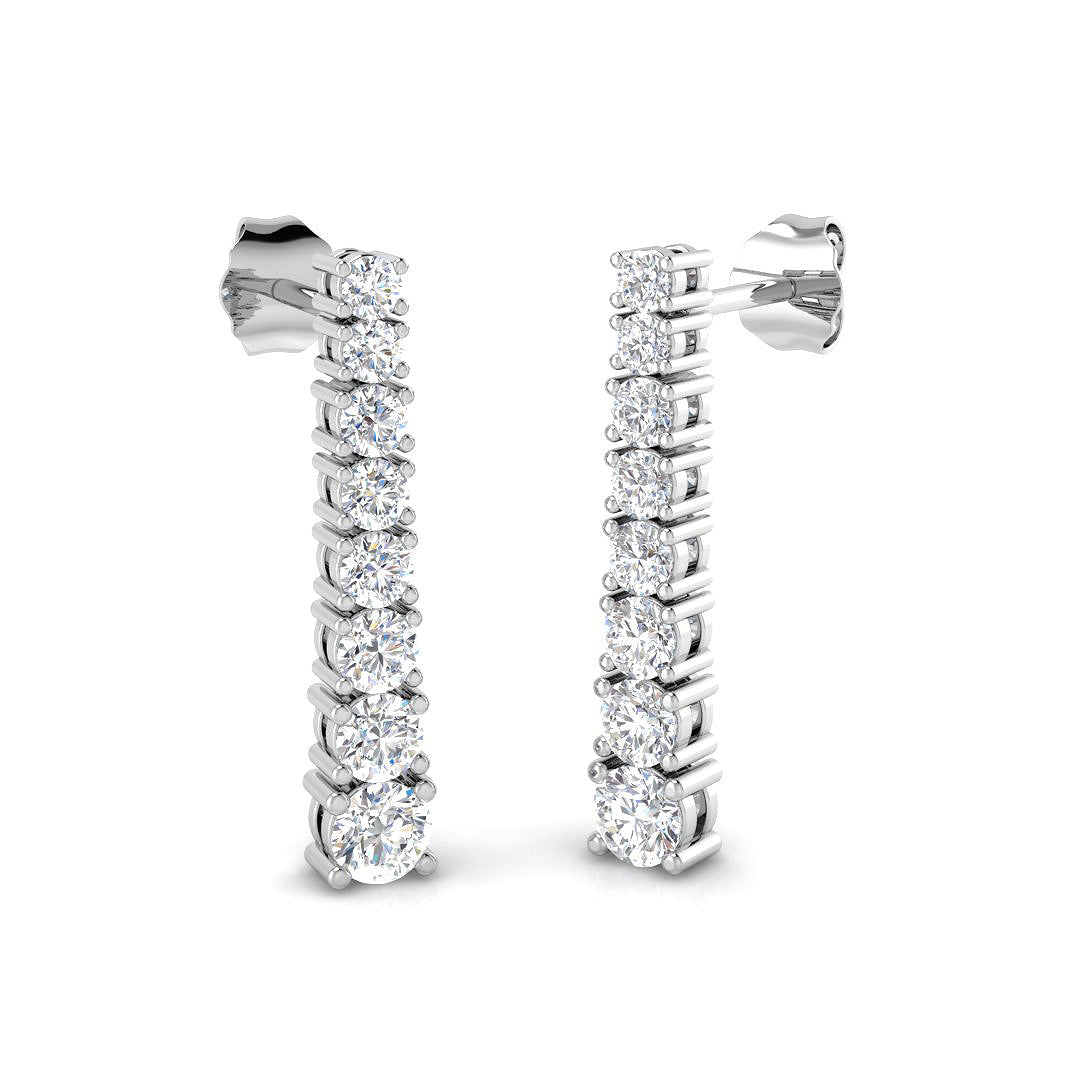 9ct White Gold Round Lab Grown Diamond Earrings 1