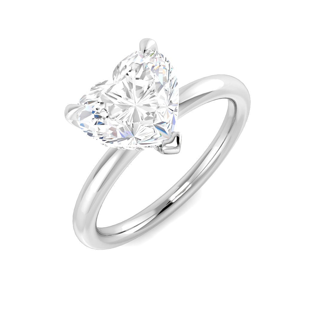 Platinum Heart Lab Grown Diamond Ring 1