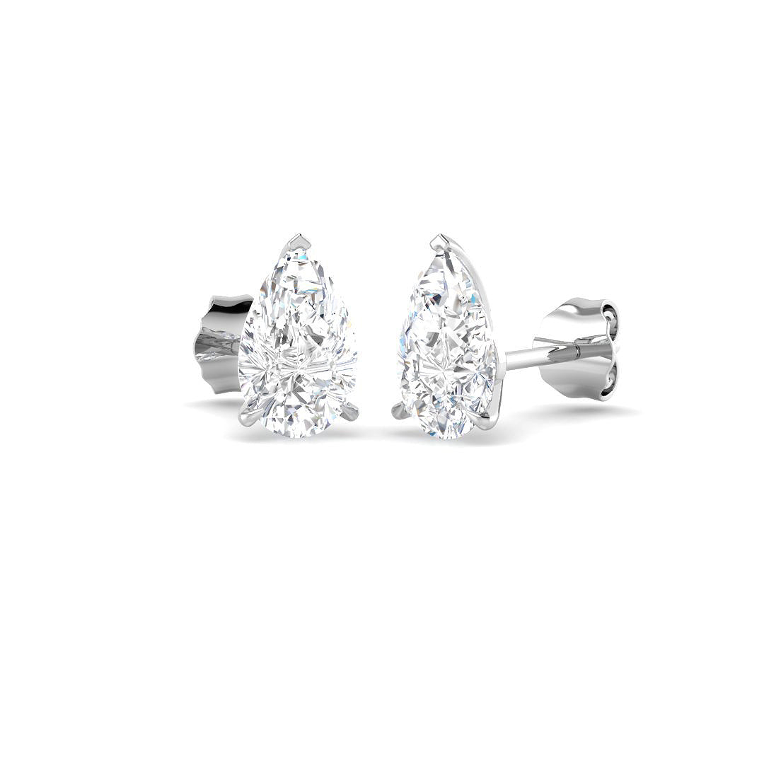 9ct White Gold Pear Lab Grown Diamond Earrings 1