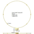 9ct White Gold Oval Lab Grown Diamond Necklace 2
