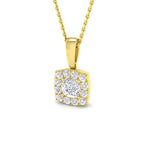 9ct Yellow Gold Cushion Lab Grown Diamond Pendant 1