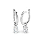 9ct White Gold Oval Lab Grown Diamond Earrings 1