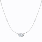 9ct White Gold Marquise Lab Grown Diamond Necklace 1
