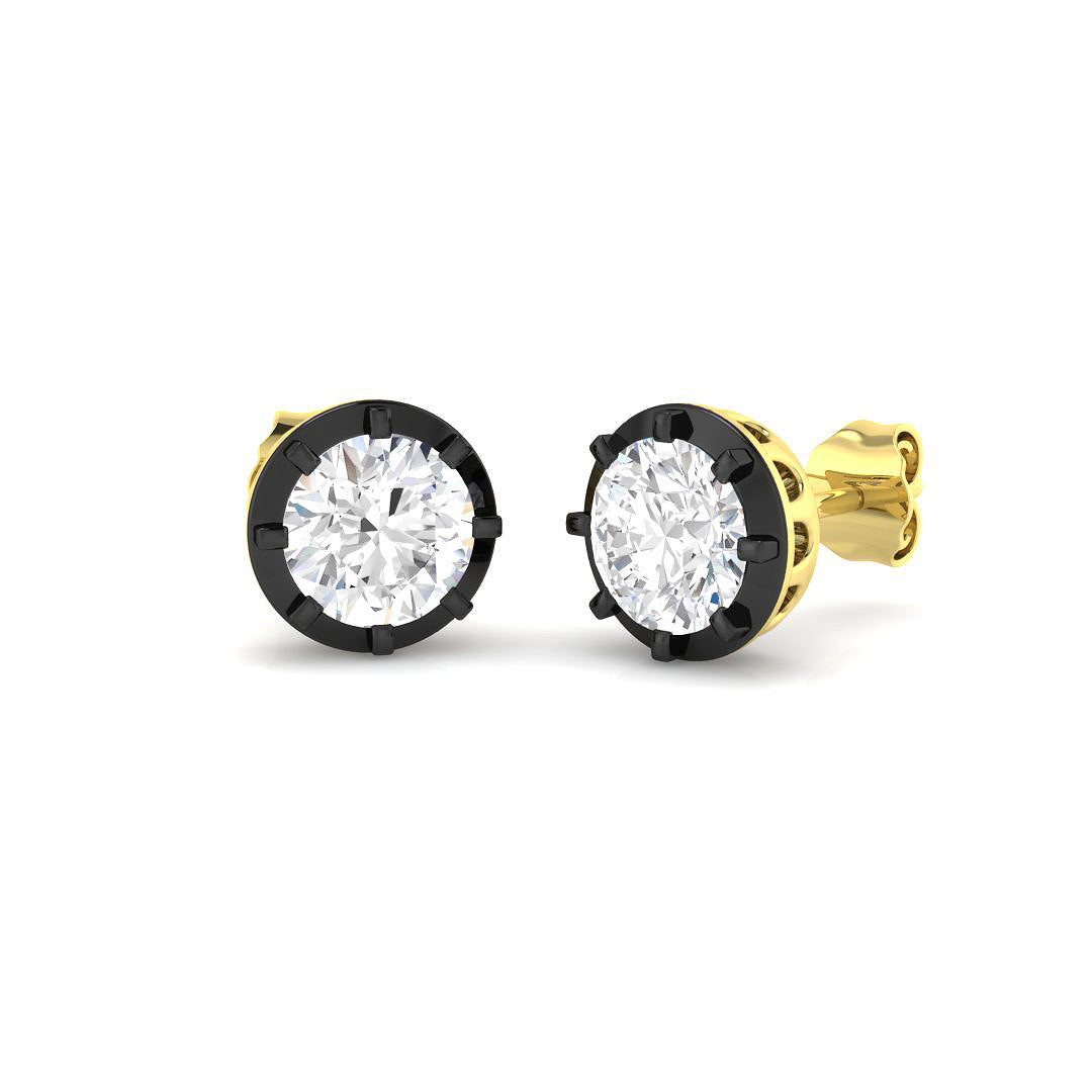9ct Yellow Gold Round Lab Grown Diamond Earrings 1
