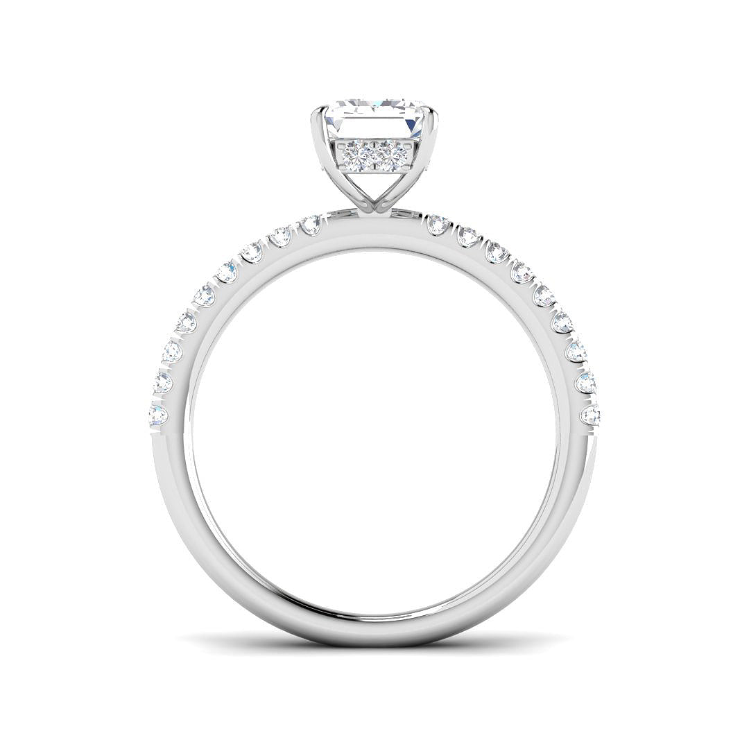 Platinum Emerald Cut Lab Grown Diamond Ring 2