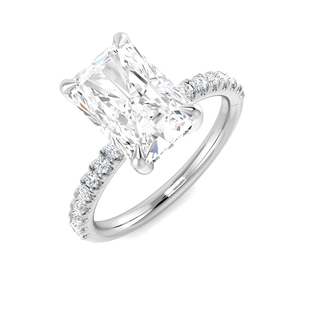 Platinum Emerald Cut Lab Grown Diamond Ring 4