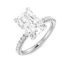 9ct White Gold Radiant Lab Grown Diamond Ring 1