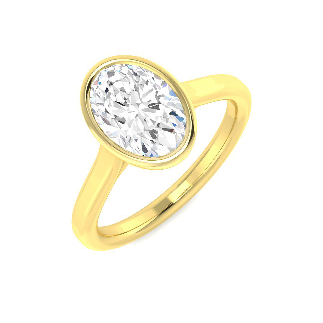 9ct Yellow Gold Oval Lab Grown Diamond Ring 1